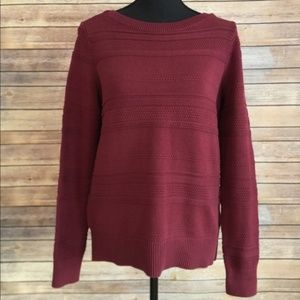 Cotton Burgundy Loft Sweater